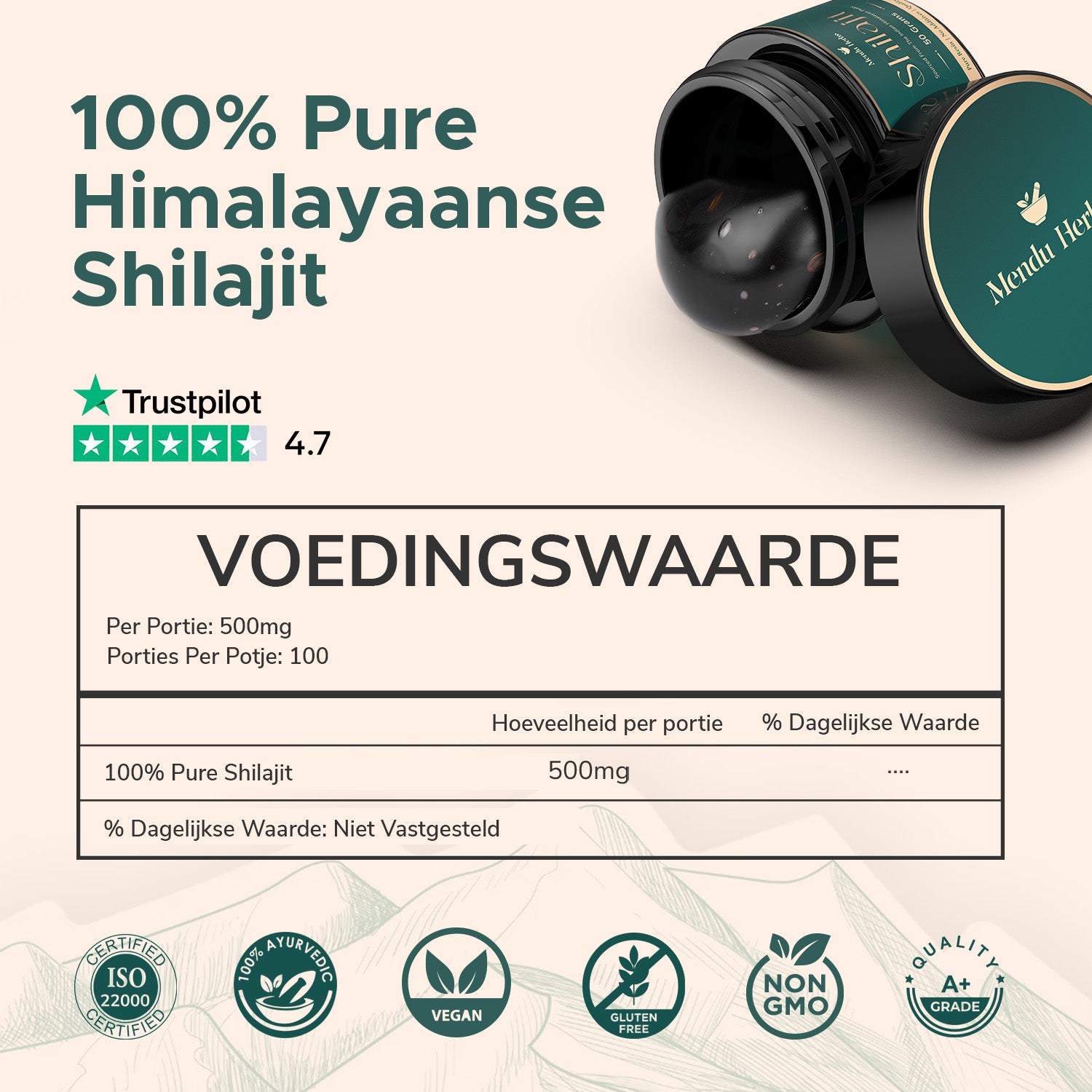 Mendu Herbs 100% Pure Shilajit Resin | 50 Gram